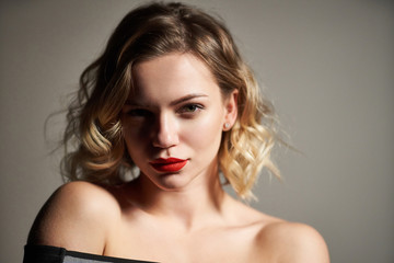 Fototapeta premium Closeup of beautiful woman posing