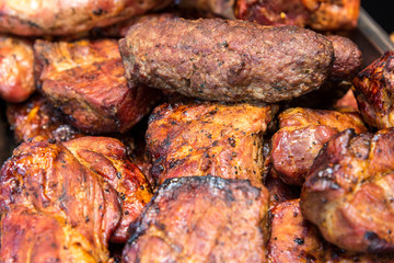 pieces of roasted meat for the whole frame