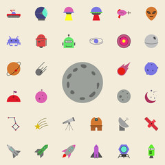 moon colored icon. Colored Space icons universal set for web and mobile