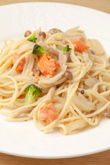 サーモンのクリームスパゲッティー