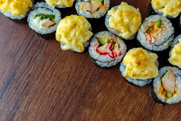 Japanese rolls for menu photos