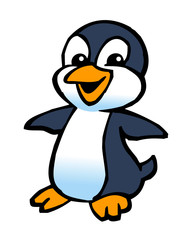 happy dancing young penguin clipart