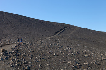 Gravel road on the beautiful landscape in the east of Iceland