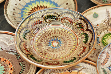 Traditional romanian plate with ornament