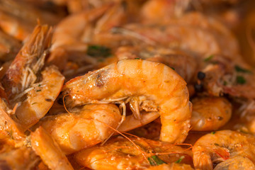 shrimp with rice in wine