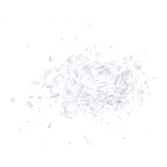 Coconut shavings fresh on white background isolation top view