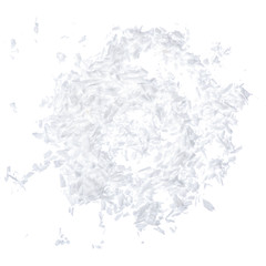 Fototapeta premium Coconut shavings fresh on white background isolation top view