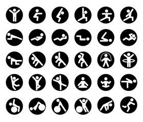 Yoga icons set. Figures yoga poses.