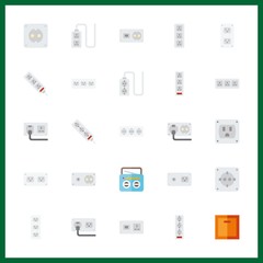 25 switch icon. Vector illustration switch set. radio and socket icons for switch works