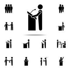 a speech from the rostrum icon. Conversation icons universal set for web and mobile