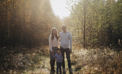 Fototapeta premium Family, mother and son in the forest