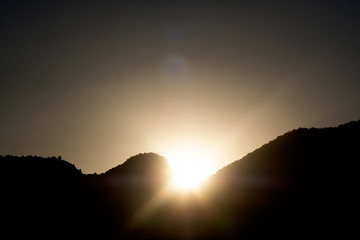 sunset in mountains