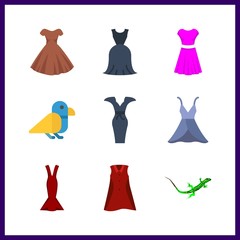 9 tail icon. Vector illustration tail set. lizard and dress icons for tail works