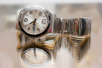 Time on a wristwatch