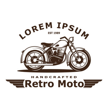 Vintage motorcycle illustration, raster copy