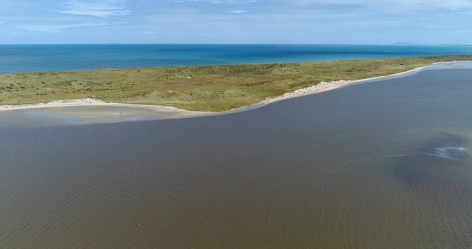 South Island of New Zealand, Toetoes Bay and Mataura River by the Forveaux Strait.