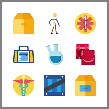 9 pack icon. Vector illustration pack set. school bag for girl and sport bag icons for pack works