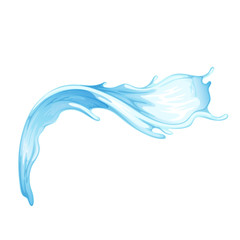Water splashes, bursts, whirls, waves. Isolated on white background. Vector illustration