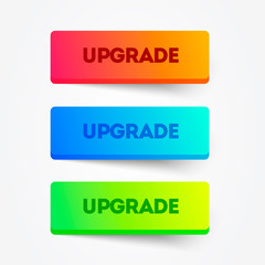 Vector Illustration Set of Colorful Upgrade Buttons. Web Element