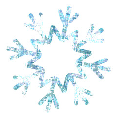 Snowflake blue shades abstraction symbol