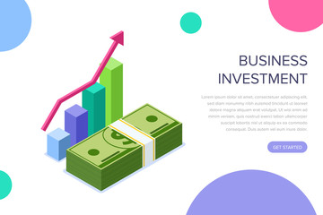 Business investment concept. Can use for web banner, infographics, hero images. Flat isometric vector illustration isolated on white background.