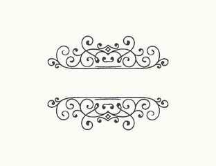 Hand drawn decorative border in grunge retro style