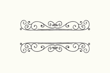 Hand drawn decorative border in grunge retro style