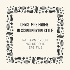 Christmas frame and brush with corner tiles