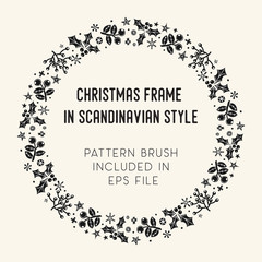 Christmas frame and brush with corner tiles