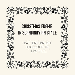 Christmas frame and brush with corner tiles