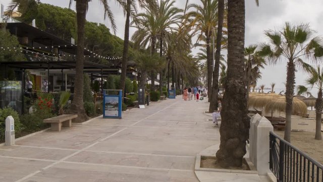 Time lapse on Paseo Maritimo, Marbella, Andalucia, Spain, Europe