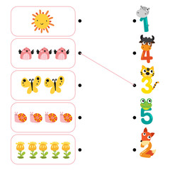 animals worksheet vector design