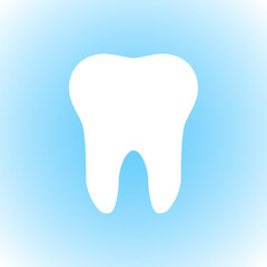 Wonderful white tooth design on a blue background