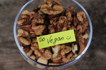 walnuts in the glass