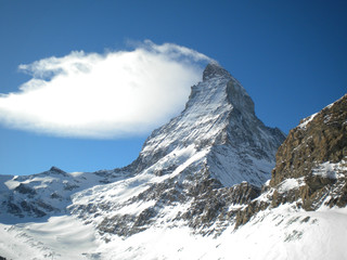 The Matterhorn with a cloud as a hat