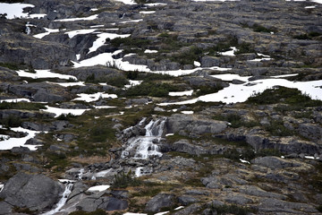 Alaska Waterfall in Mountain Side