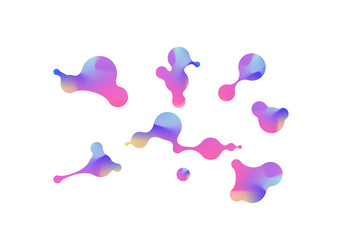 Template of fluid organic shapes. Abstract liquid gradient shapes. Set of abstract modern graphic elements