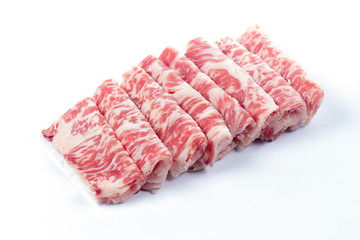 Closed up Slice of Wagyu beef