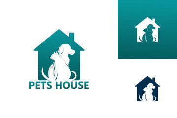 Pets House Logo Template Design Vector, Emblem, Design Concept, Creative Symbol, Icon