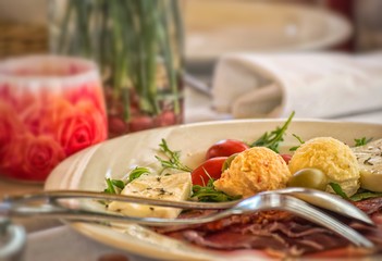 Chopped food on a plate