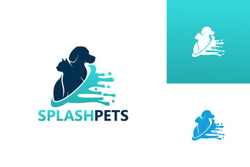 Splash Pets Logo Template Design Vector, Emblem, Design Concept, Creative Symbol, Icon