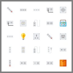 25 switch icon. Vector illustration switch set. switch off and socket icons for switch works