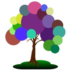 abstract colorful tree with circles 