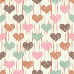 Mosaic of hearts with hatching texture. Valentine's day. Vector illustration. Can be used for wallpaper, textile, invitation card, web page background.