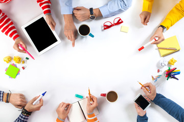 Brainstorming group of people working concept