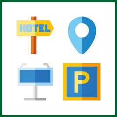 4 contour icon. Vector illustration contour set. maps and flags icons for contour works