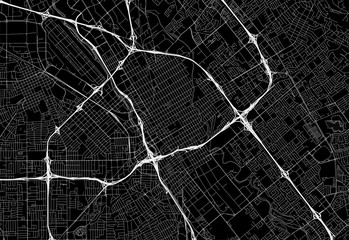 Black map of downtown San Jose, U.S.A