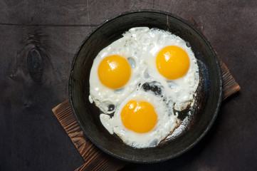 Fried eggs. Top view.