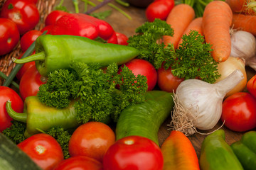 Fresh organic vegetables. Rural harvest. Healthy diet.