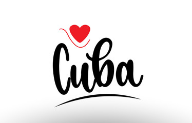 Cuba country text typography logo icon design